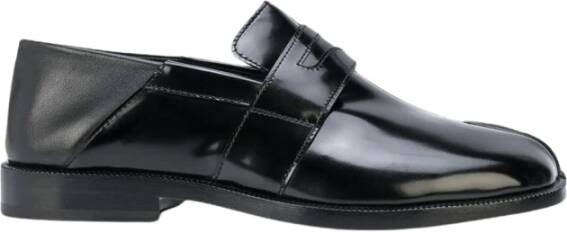 Maison Margiela Leren loafers met vierkante spleetneus Black Dames
