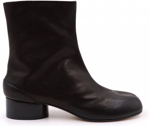 Maison Margiela Zwarte Leren Laarzen met Tabi Split-Teen Vorm Black Dames