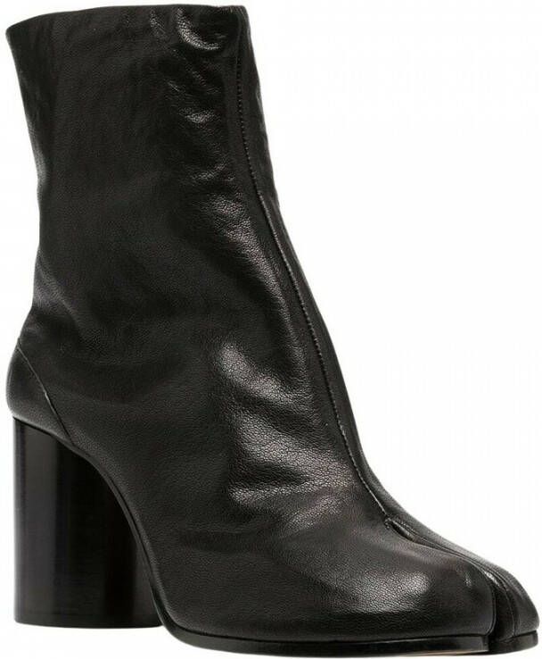 Maison Margiela Zwarte leren Tabi enkellaarzen Black Dames