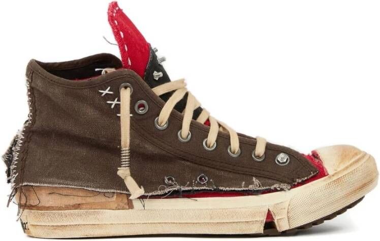 Maison Margiela High-top Sneakers met gerafelde randen en studs - Foto 2