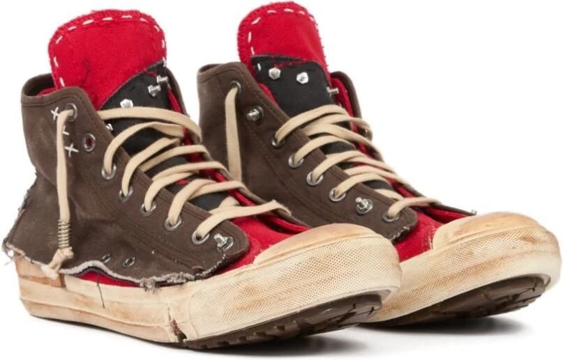 Maison Margiela High-top Sneakers met gerafelde randen en studs