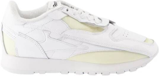 Maison Margiela Witte Lage Sneakers van Leer met Geperforeerde Details White