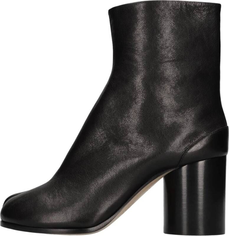 Maison Margiela Tabi Teen Kalfsleren Enkellaarzen met Cilindrische Hak