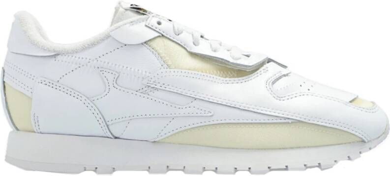 Maison Margiela Witte Lage Sneakers van Leer met Geperforeerde Details White