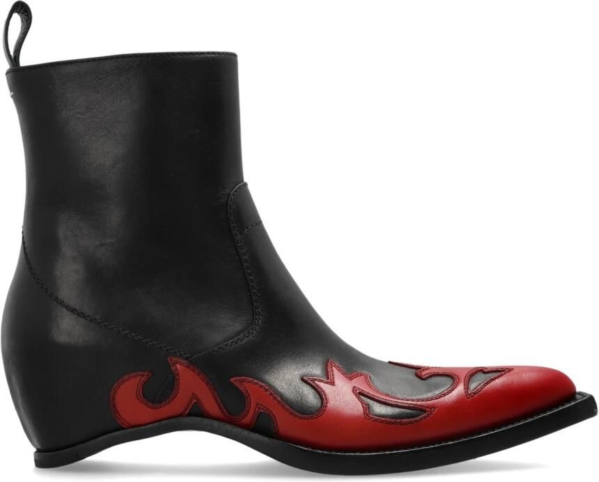 Maison Margiela Leren enkellaarsjes met sleehak