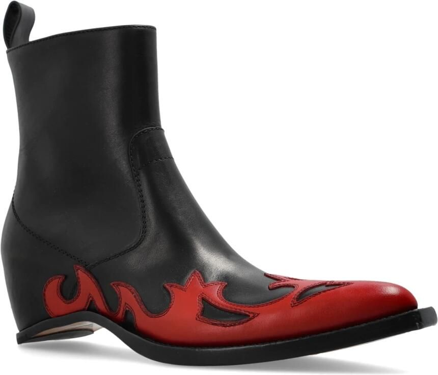Maison Margiela Leren enkellaarsjes met sleehak - Foto 3
