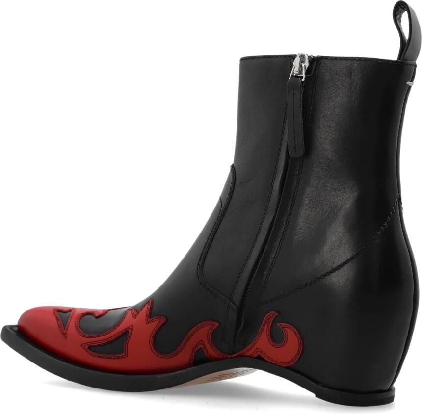 Maison Margiela Leren enkellaarsjes met sleehak - Foto 2