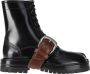 Maison Margiela Leren Gespband Veterschoen Enkellaars Black Dames - Thumbnail 4