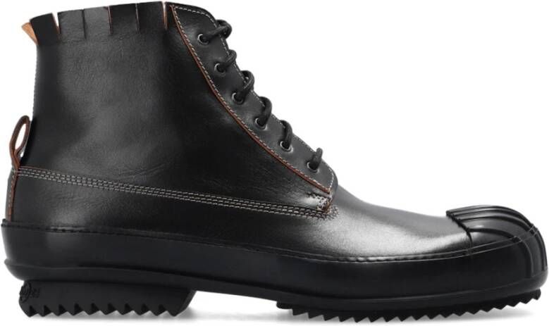 Maison Margiela Leren High Top Sneakers Black Heren