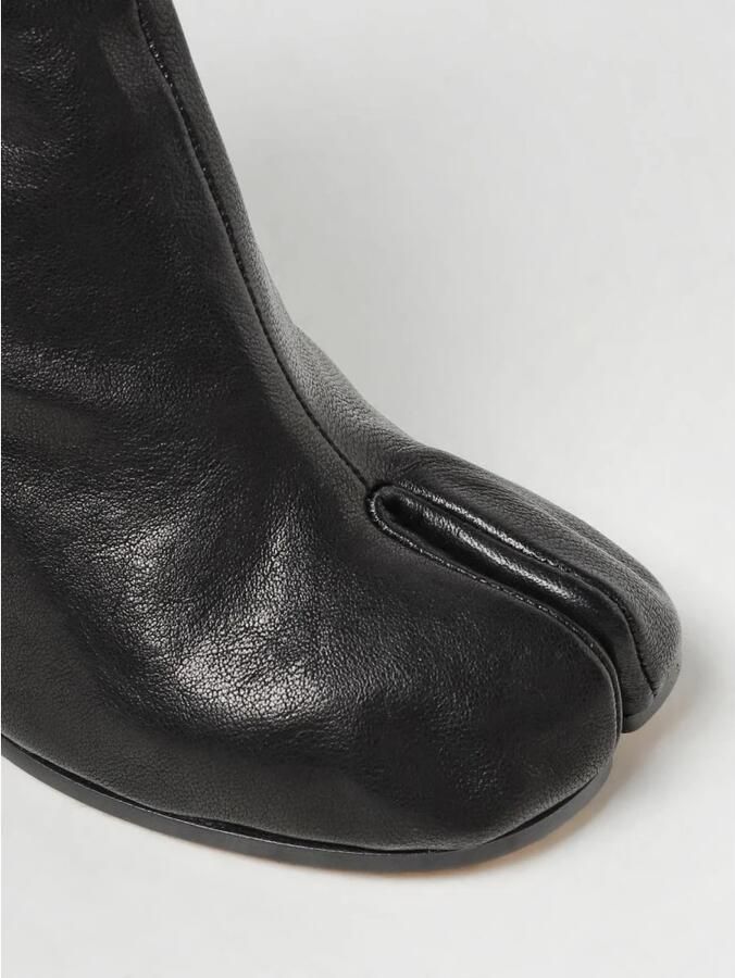 Maison Margiela Tabi Teen Kalfsleren Enkellaarzen met Cilindrische Hak - Foto 4