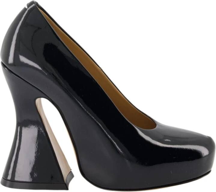 Maison Margiela Leren Plateau Pumps One Stitch Black Dames