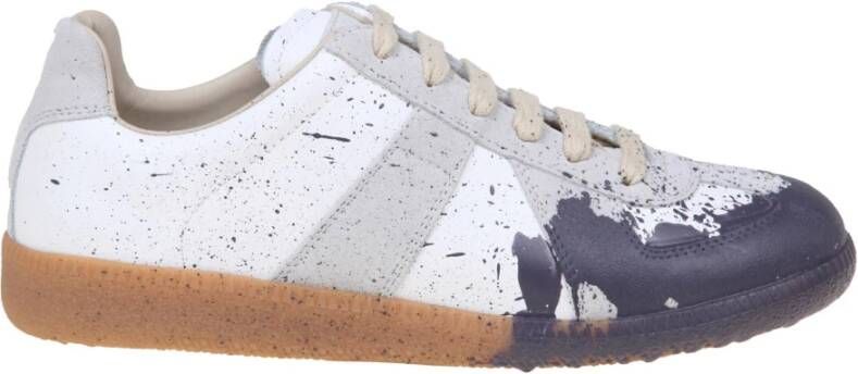 Maison Margiela Witte Grijze Kalfsleren Sneakers White Dames