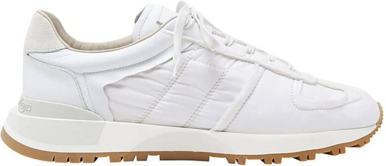Maison Margiela Suede Hiel Stoffen Sneakers met Contrasterende Zool White Heren