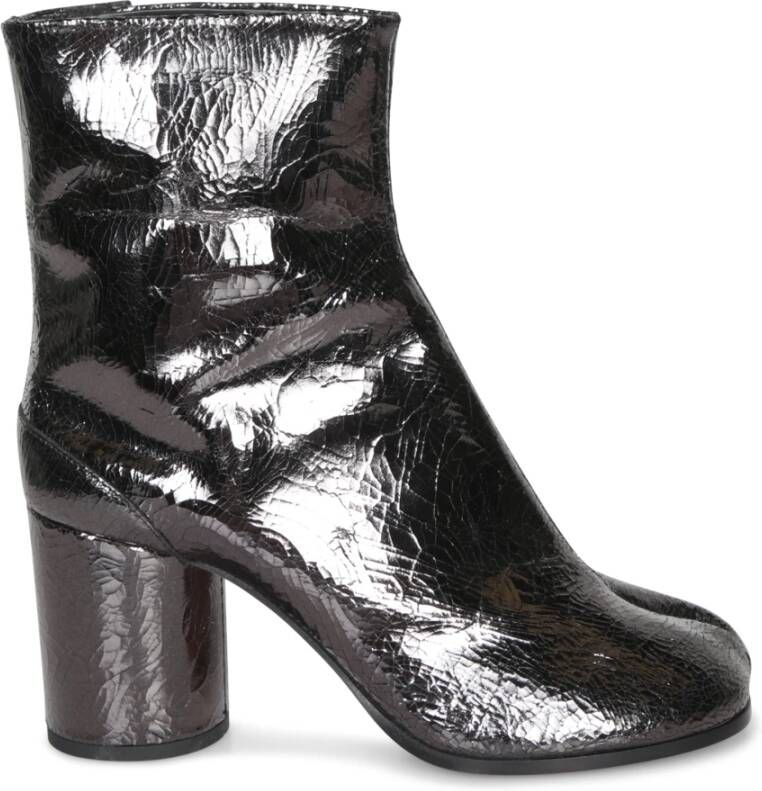 Maison Margiela Metallic Enkellaarzen met Split-Teen Ontwerp