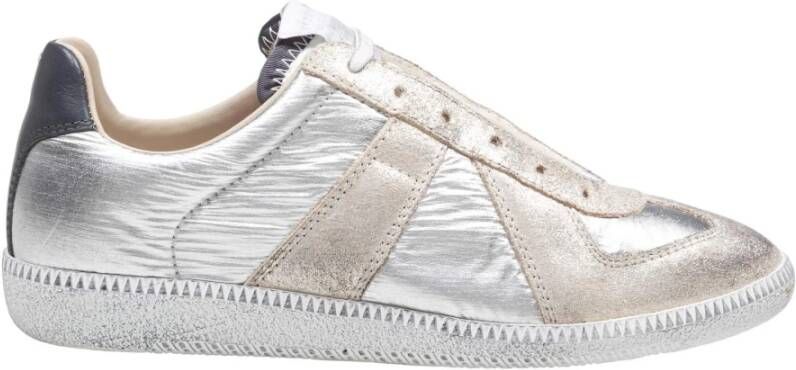 Maison Margiela Metallic Leren Sneakers Zilver Goud