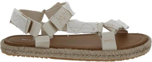 Maison Margiela Minimalistische Witte Katoenen Platte Sandalen Wit Dames