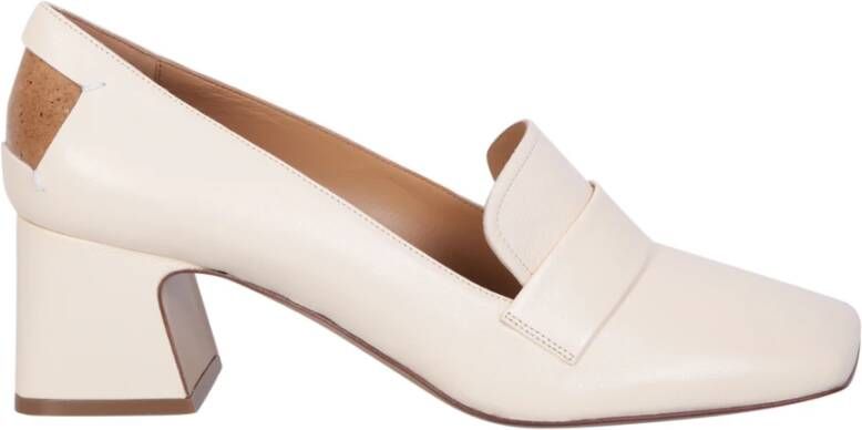 Maison Margiela Moderne loafers met vierkante neus en trapeze hak Wit Dames