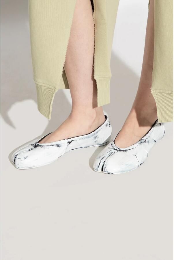 Maison Margiela Handgeschilderde Tabi Ballet Flats White Dames - Foto 2