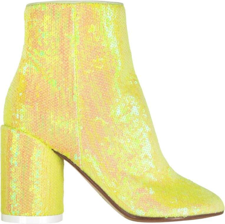 MM6 Maison Margiela Blazing Yellow Sequins Suede Laarzen Yellow Dames