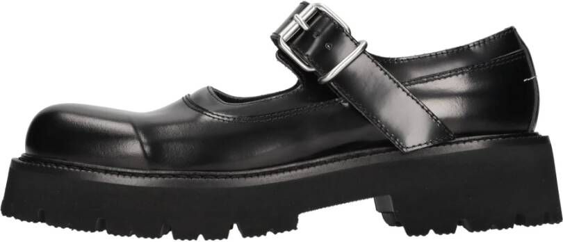 MM6 Maison Margiela Gepolijste leren Mary Jane rechtbank schoen Black Dames