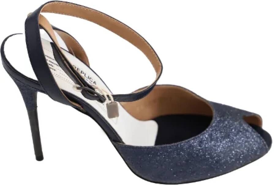 Maison Margiela Pre-owned Leather heels Blue Dames