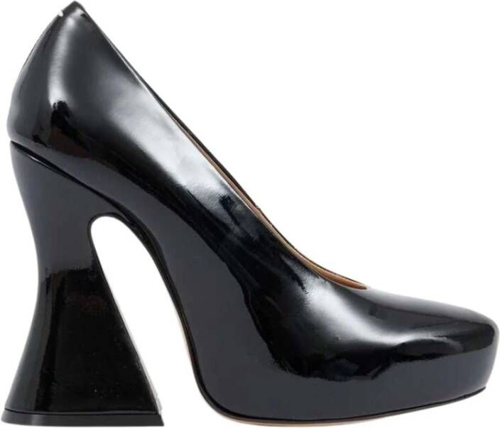 Maison Margiela Leren Plateau Pumps One Stitch Black Dames