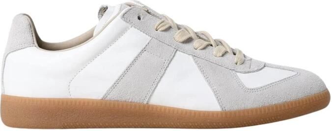 Maison Margiela Witte Leren Sneakers met Grijze Suède Inzetstukken White - Foto 16