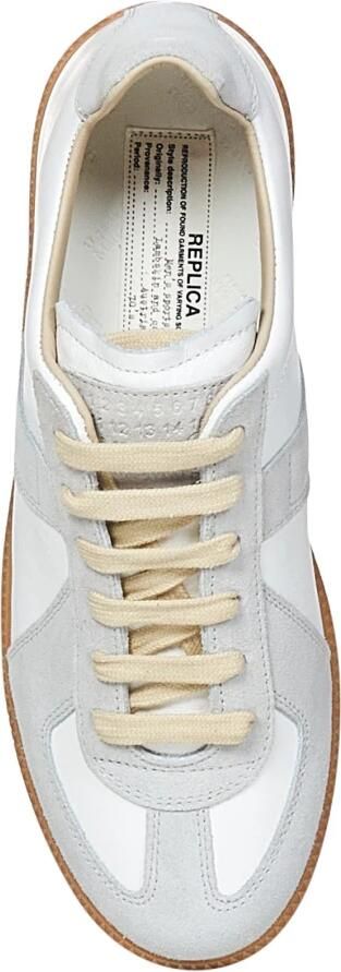 Maison Margiela Witte Leren Sneakers met Grijze Suède Inzetstukken White - Foto 12