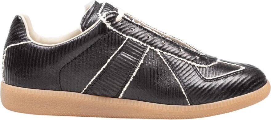 Maison Margiela Sneakers van glanzend leer met katoenen inzetstukken