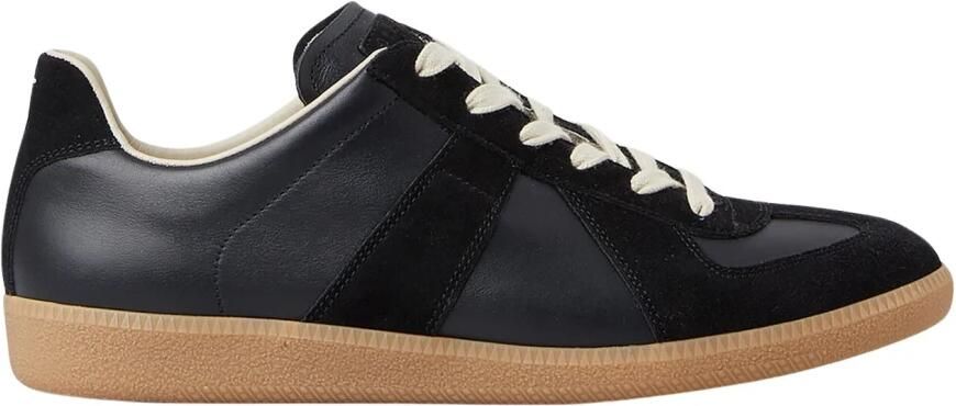 Maison Margiela Replica Leren Sneakers met Suède Inzetstukken Black - Foto 7