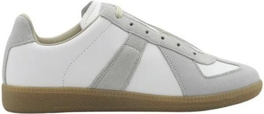Maison Margiela Witte Leren Sneakers met Grijze Suède Inzetstukken White - Foto 19