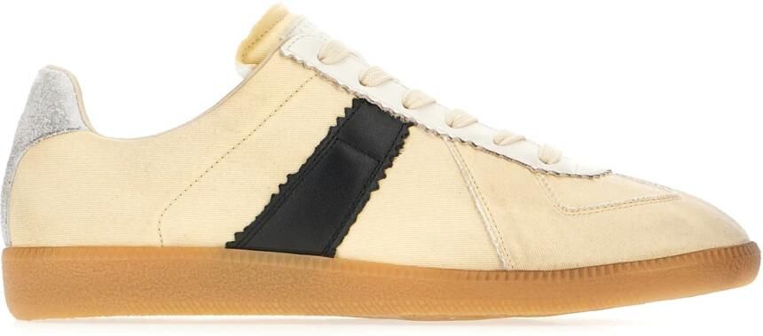 Maison Margiela Witte Leren Sneakers met Grijze Suède Inzetstukken White - Foto 9