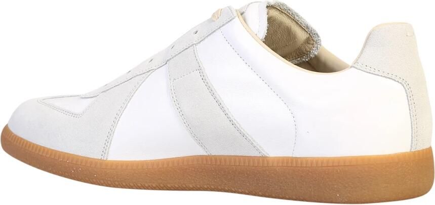 Maison Margiela Witte Leren Sneakers met Grijze Suède Inzetstukken White - Foto 5