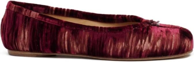Maison Margiela Rode Abstract Patroon Tabi Platte Schoenen