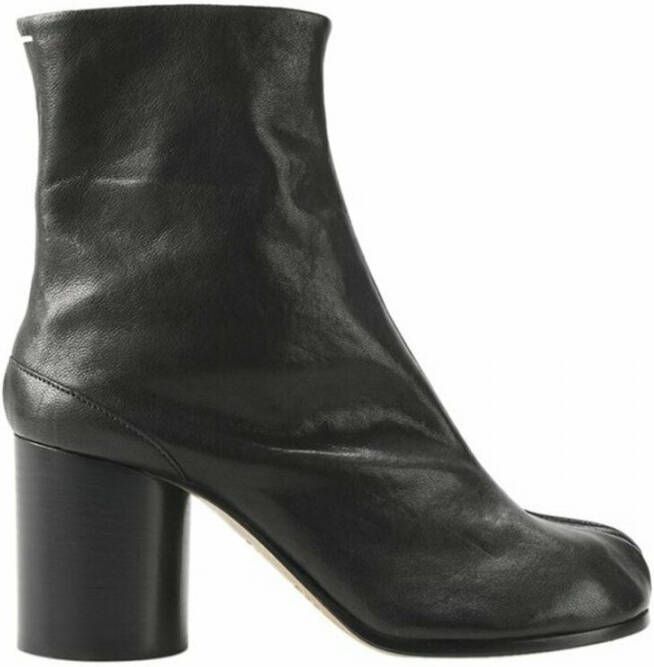 Maison Margiela Zwarte leren Tabi enkellaarzen Black Dames