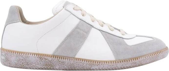 Maison Margiela Witte Sneakers met Grijze Suede Inzetstukken White Heren