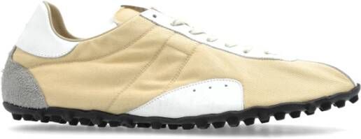 Maison Margiela Gele Sprinter Sneakers met Antieke Afwerking Yellow Heren