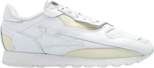 Maison Margiela Witte Lage Sneakers van Leer met Geperforeerde Details White