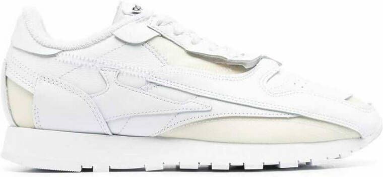 Maison Margiela Witte Lage Sneakers van Leer met Geperforeerde Details White