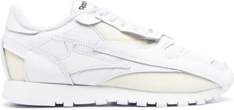 Maison Margiela Witte Lage Sneakers van Leer met Geperforeerde Details White