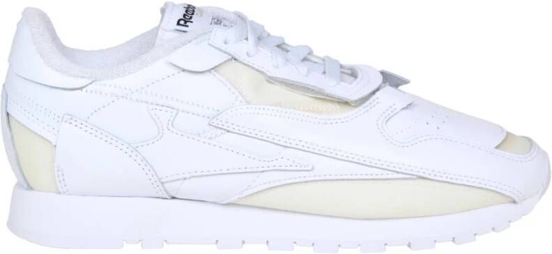 Maison Margiela Witte Lage Sneakers van Leer met Geperforeerde Details White