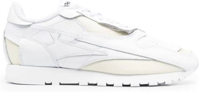 Maison Margiela Witte Lage Sneakers van Leer met Geperforeerde Details White