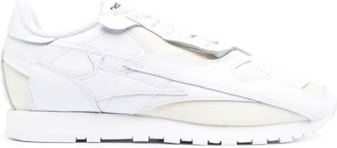 Maison Margiela Witte Lage Sneakers van Leer met Geperforeerde Details White
