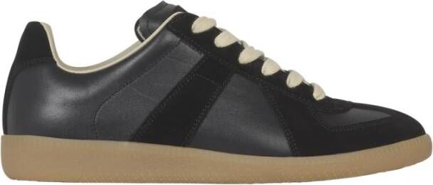 Maison Margiela Zwarte Replica Leren Sneakers Black