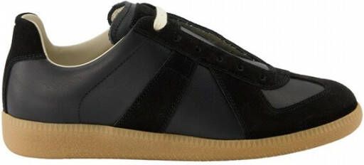 Maison Margiela Zwarte Replica Leren Sneakers Black