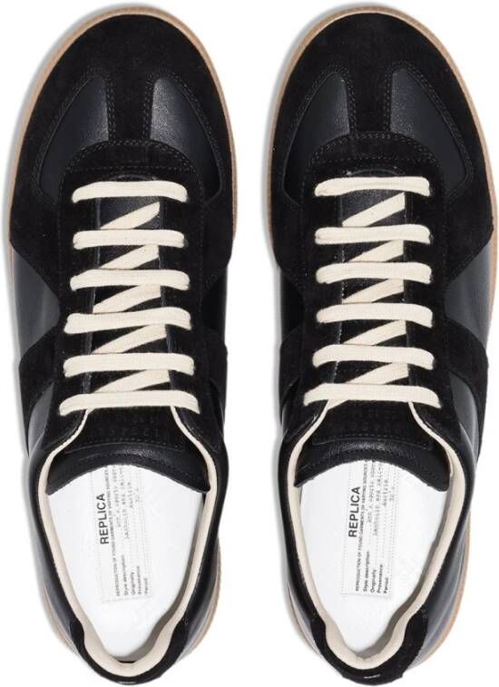 Maison Margiela Zwarte Replica lage sneakers van lamsskin Black