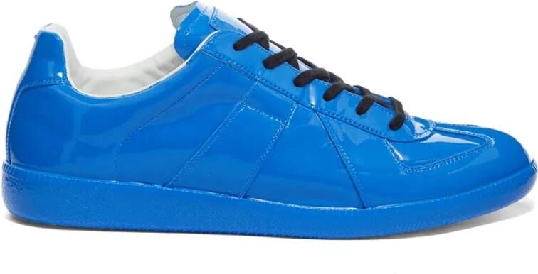 Maison Margiela Stijlvolle Leren Sneakers voor Heren Blauw Heren Schoenen