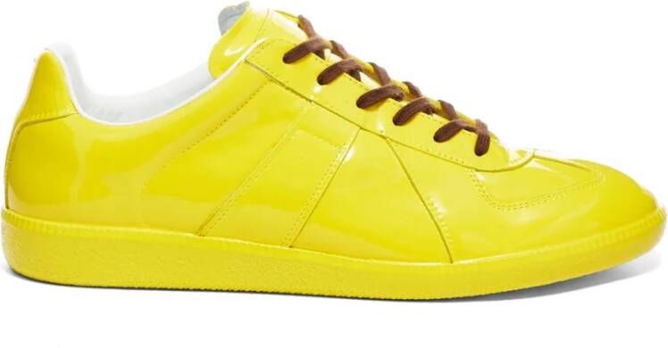 Maison Margiela Stijlvolle Leren Sneakers voor Heren Yellow Heren