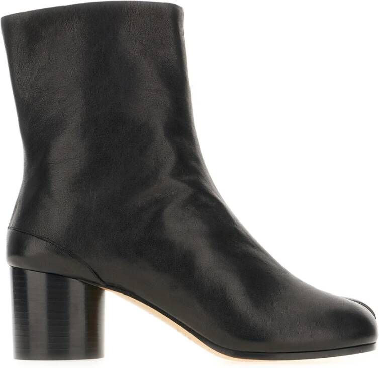 Maison Margiela Zwarte Leren Laarzen met Tabi Split-Teen Vorm Black Dames