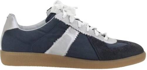 Maison Margiela Blauw Witte Leren en Stoffen Sneakers